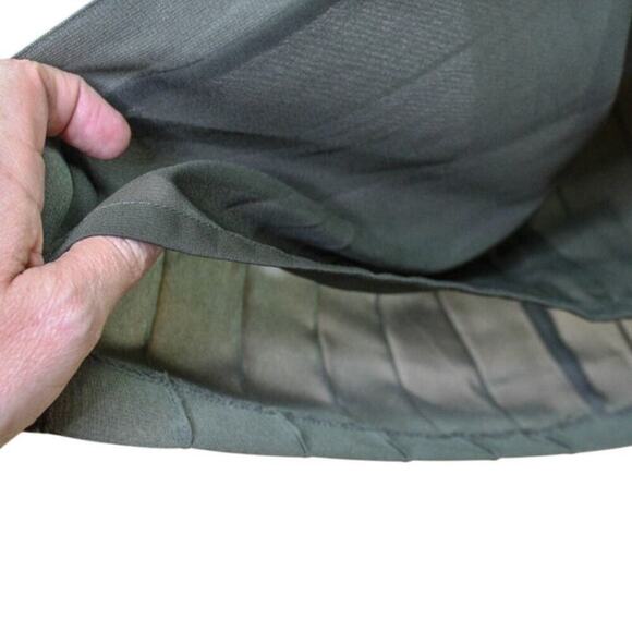 Norton McNaughton Midi Skirt Moss Green Layered Straight Pencil 12P - Picture 3 of 4